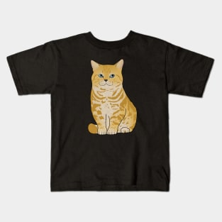 Cute Ginger Tiger Cat, Love Cats Kids T-Shirt